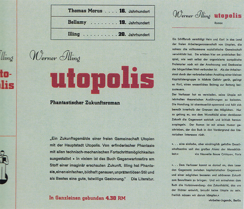 Суперобложка для издания Utopolis, Ян Чихолд, 1930.